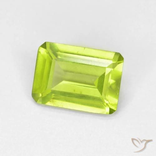 Peridoto Verde amarelado Natural 0.92ct, Corte Octógono / Esmeralda, VS