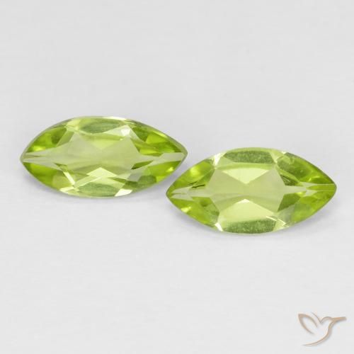 0.99ctw Natural Verde médio Peridoto, Marquesa, VS