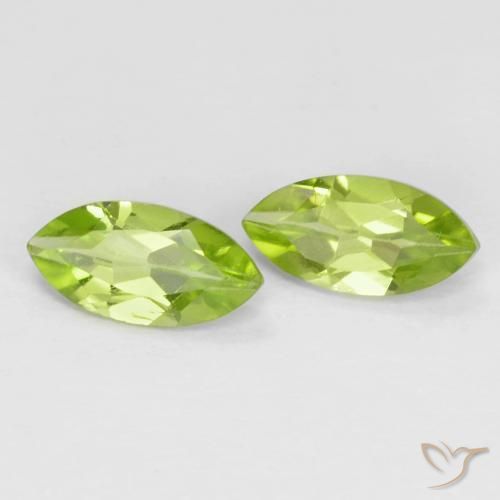 Pedras preciosas de Peridoto verde vivo natural de 1.27 ct, Marquesa, VS
