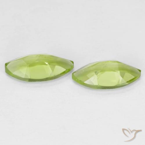Pedras preciosas de Peridoto verde vivo natural de 1.27 ct, Marquesa, VS