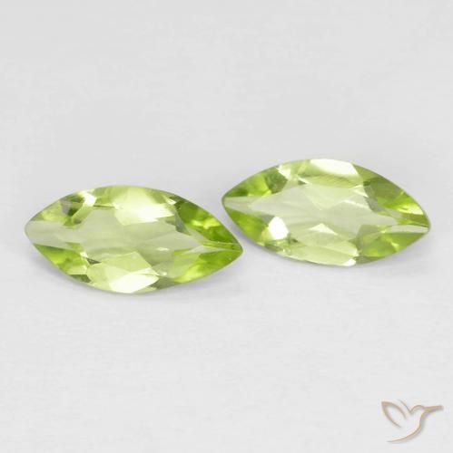 Pedras preciosas de Peridoto Verde Vivo Claro natural de 0.93 ct, Marquesa, VS