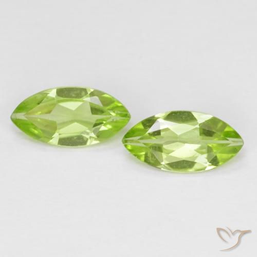 1.09ctw Natural Verde Vivo Claro Peridoto, Marquesa, VS