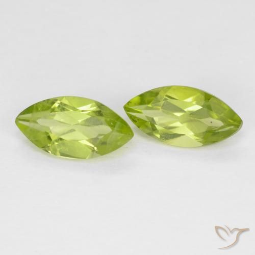 Pedras preciosas de Peridoto Verde amarelado natural de 1.24 ct, Marquesa, VS
