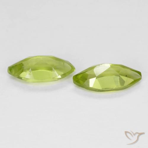 Pedras preciosas de Peridoto Verde amarelado natural de 1.24 ct, Marquesa, VS