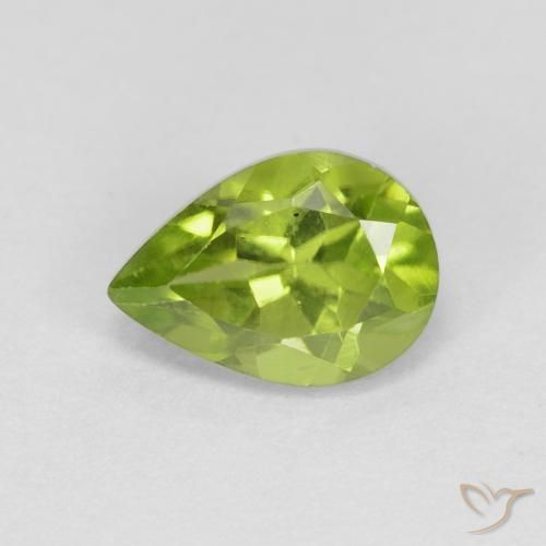 0.96ct Natural Verde médio Peridoto, Formato de pêra, VS