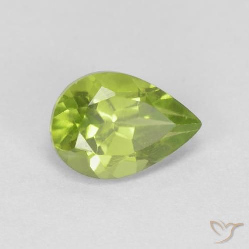 Peridoto Verde médio Natural 0.96ct, Formato de pêra, VS