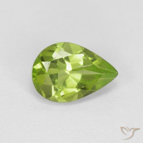0.84ct Natural verde vivo Peridoto, Formato de pêra, VS