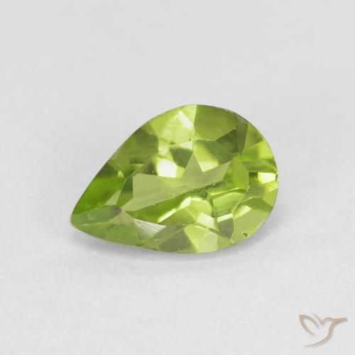 0.78ct Natural Verde médio Peridoto, Formato de pêra, VS