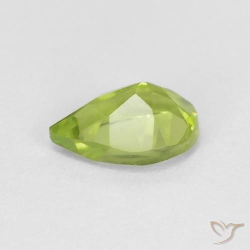 Peridoto Verde médio Natural 0.78ct, Formato de pêra, VS
