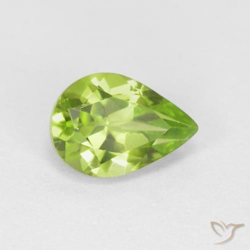 Peridoto Verde médio Natural 0.87ct, Formato de pêra, VS