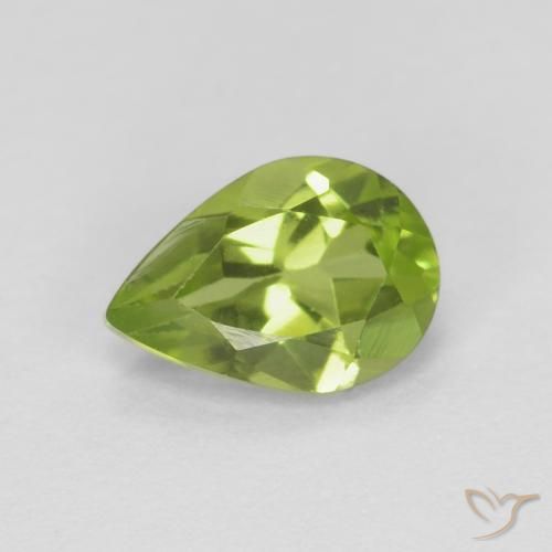 0.85ct Natural verde vivo Peridoto, Formato de pêra, VS