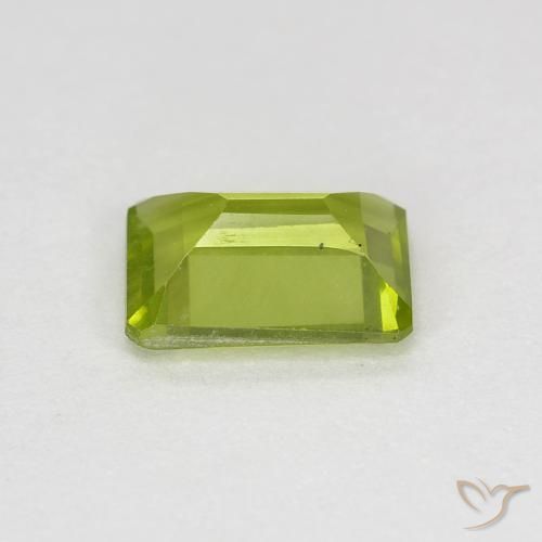 Peridoto Verde médio Natural 1.03ct, Corte Octógono / Esmeralda, VS
