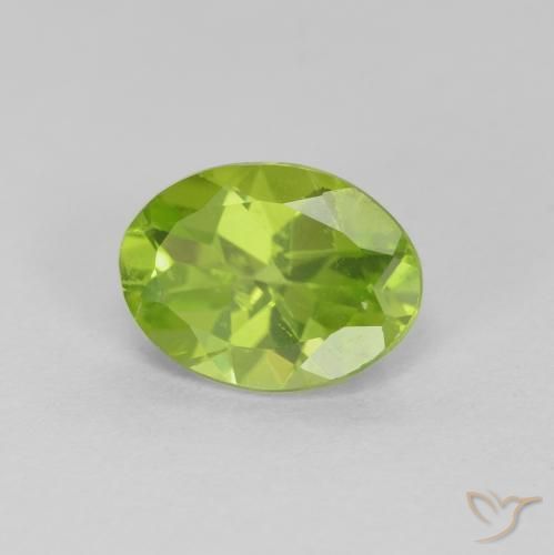Peridoto verde vivo Natural 1.16ct, oval, VS