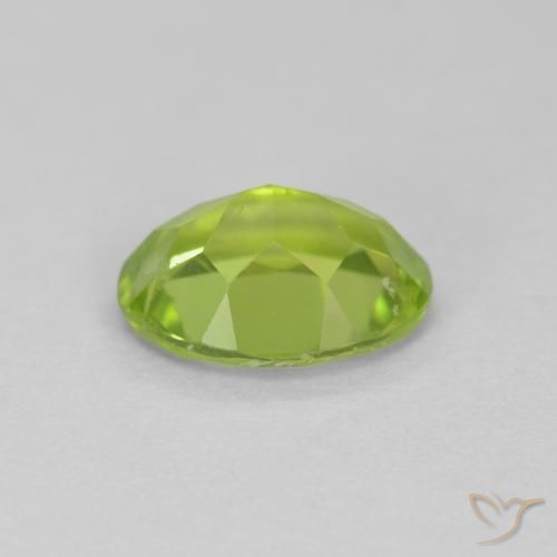Peridoto verde vivo Natural 1.27ct, oval, VS