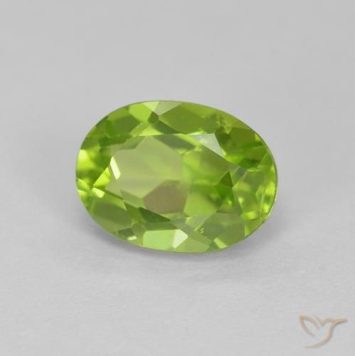 Peridoto verde vivo Natural 1.56ct, oval, VS