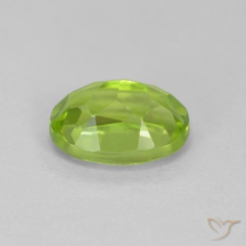 Peridoto verde vivo Natural 1.56ct, oval, VS