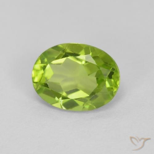 Peridoto verde vivo Natural 1.49ct, oval, VS
