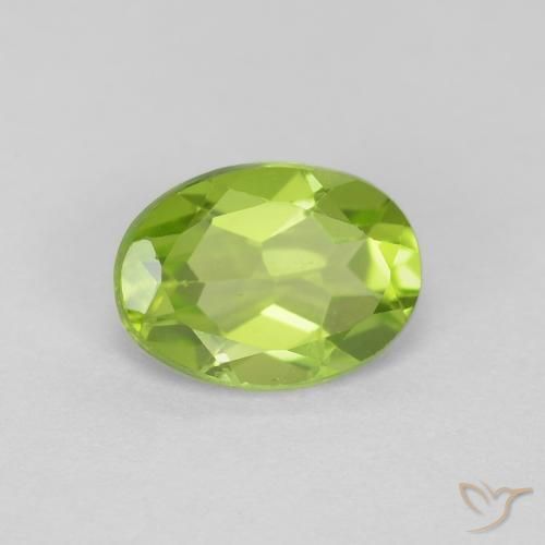 Peridoto verde vivo Natural 1.31ct, oval, VVS-VS