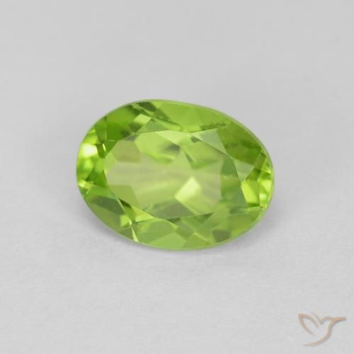 Peridoto verde vivo Natural 1.44ct, oval, VVS-VS