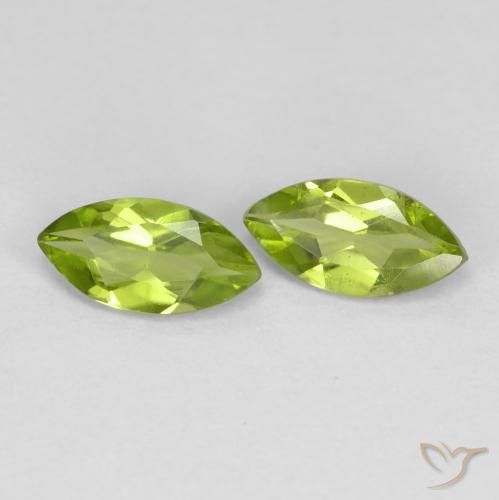 Pedras preciosas de Peridoto verde vivo natural de 1.09 ct, Marquesa, VS