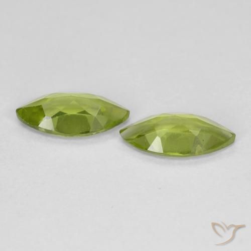 Pedras preciosas de Peridoto verde vivo natural de 1.09 ct, Marquesa, VS