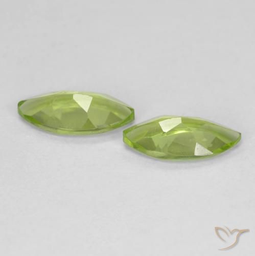 Pedras preciosas de Peridoto Verde médio natural de 1.14 ct, Marquesa, VS