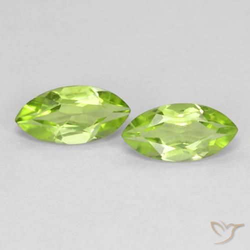 Pedras preciosas de Peridoto Verde Vivo Claro natural de 1.26 ct, Marquesa, VS