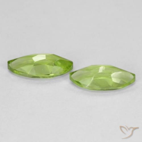Pedras preciosas de Peridoto Verde Vivo Claro natural de 1.26 ct, Marquesa, VS