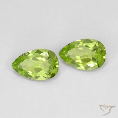 0.85ctw Natural Verde médio Peridoto, Formato de pêra, VS