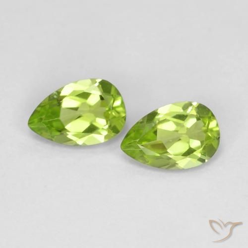 Pedras preciosas de Peridoto Verde médio natural de 0.85 ct, Formato de pêra, VS