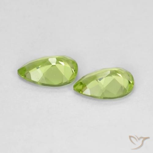 Pedras preciosas de Peridoto Verde médio natural de 0.85 ct, Formato de pêra, VS