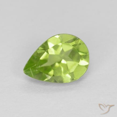 0.74ct Natural Verde Vivo Claro Peridoto, Formato de pêra, VVS
