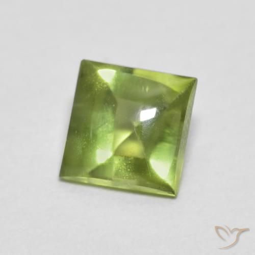 Peridoto verde vivo Natural 0.78ct, Quadrado, Transparente