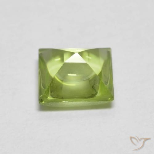 Peridoto verde vivo Natural 0.78ct, Quadrado, Transparente