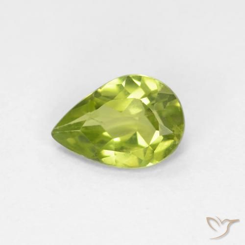 0.66ct Natural verde vivo Peridoto, Formato de pêra, VS