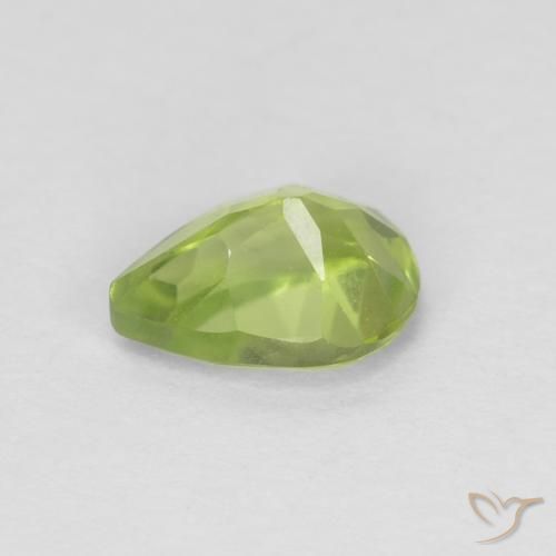 Peridoto verde vivo Natural 0.84ct, Formato de pêra, VVS