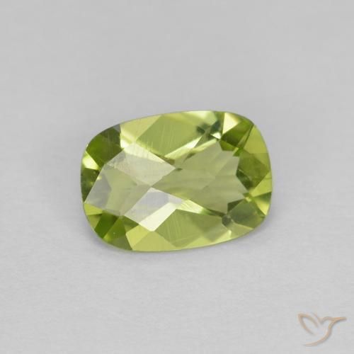 Peridoto Verde médio Natural 0.78ct, Almofada, VVS-VS