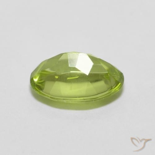 Peridoto verde vivo Natural 0.78ct, oval, Transparente