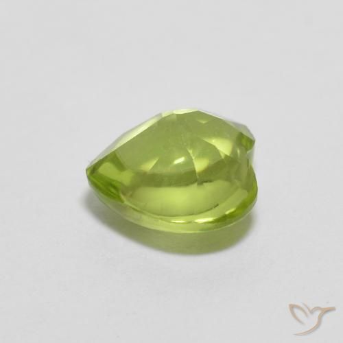 Peridoto verde vivo Natural 0.84ct, Coração, Transparente