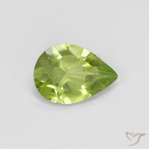 0.67ct Natural Verde médio Peridoto, Formato de pêra, VVS-VS