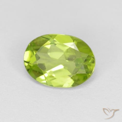 Peridoto Verde amarelado Natural 1.33ct, oval, VVS-VS