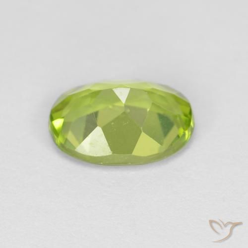 Peridoto Verde amarelado Natural 1.33ct, oval, VVS-VS