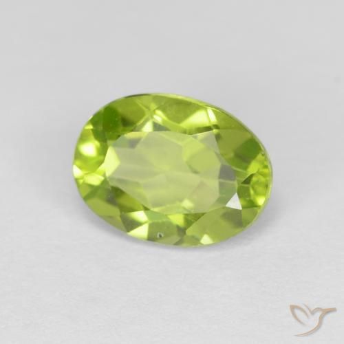 Peridoto Verde amarelado Natural 1.29ct, oval, VVS-VS