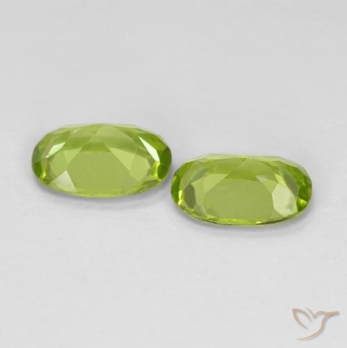 Pedras preciosas de Peridoto Verde amarelado natural de 1.52 ct, oval, VS