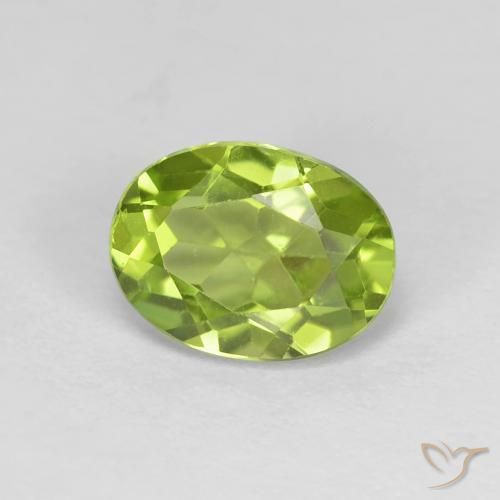 Peridoto Verde amarelado Natural 1.41ct, oval, VS