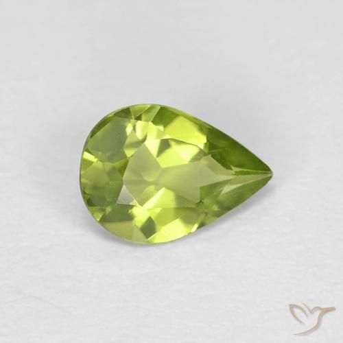 0.61ct Natural verde vivo Peridoto, Formato de pêra, VVS-VS