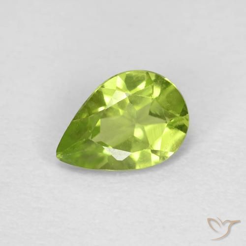 0.73ct Natural verde vivo Peridoto, Formato de pêra, VS