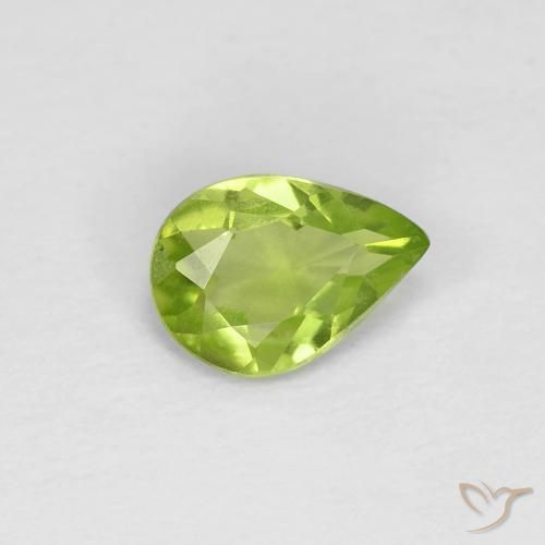 Peridoto Verde médio Natural 0.52ct, Formato de pêra, VS