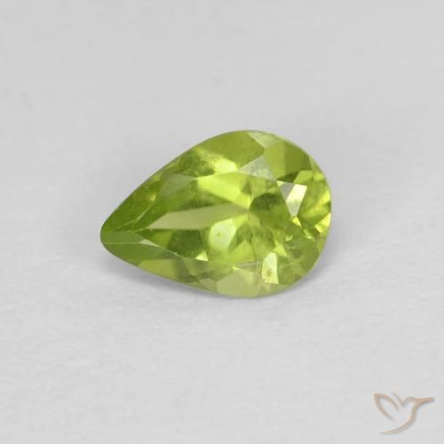 0.64ct Natural Verde amarelado Peridoto, Formato de pêra, VVS-VS