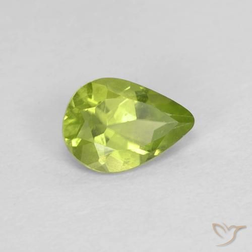 Peridoto Verde amarelado Natural 0.64ct, Formato de pêra, VVS-VS